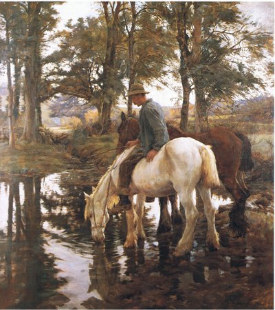 Az ivóhely (színes litó) alkotó: Stanhope Alexander Forbes