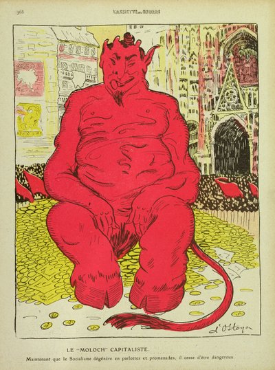 A kapitalista Moloch, LAssiette au Beurre-ből, 1910. augusztus 27 alkotó: Stanislav Ostoja-Chrostovski