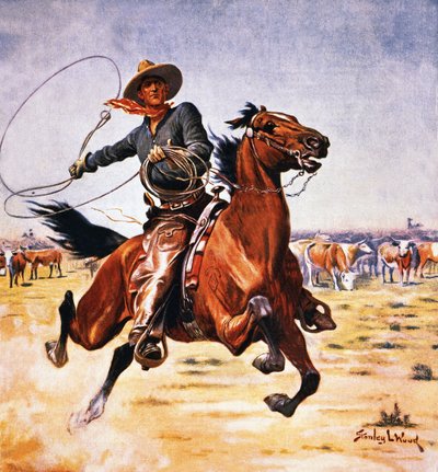 Cowboy lasszóval alkotó: Stanley L. Wood