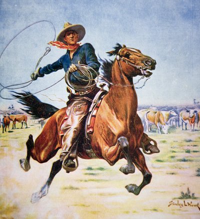 Texas Cowboy (színes litho) alkotó: Stanley L. Wood