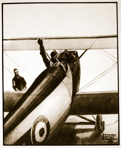 Csekkolva, illusztráció John Hamilton „Flying Memories” című művéből alkotó: Stanley Orton Bradshaw