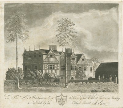 Bushbury – Moseley Old Hall: akvatinta metszet, és [XVIII. század] alkotó: Stebbing Shaw