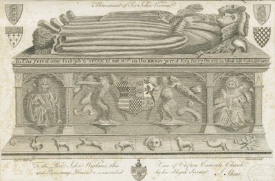 Clifton Campville templom - Vernon Emlékmű: metszet, nd [1762-1802] alkotó: Stebbing Shaw