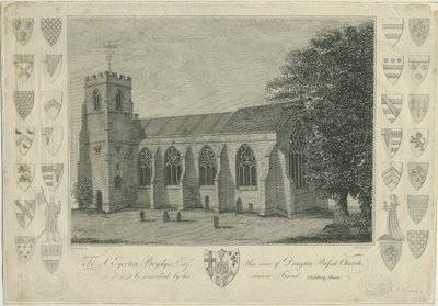 Drayton Bassett Church: metszet, nd [1762-1802] (nyomtatás) alkotó: Stebbing Shaw