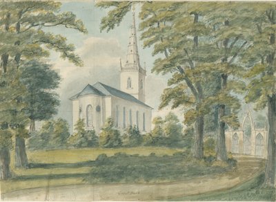 Great Barr Chapel: vízfestmény, nd [1762-1802] alkotó: Stebbing Shaw