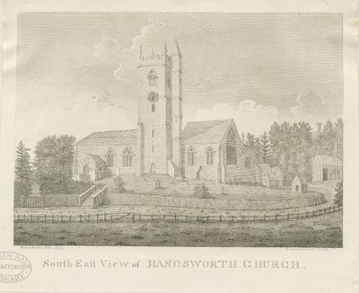 Handsworth templom: metszet alkotó: Stebbing Shaw