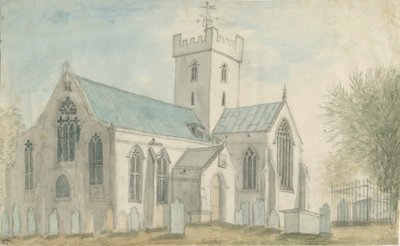 Leigh Church: akvarell festészet, és [c 1795] alkotó: Stebbing Shaw