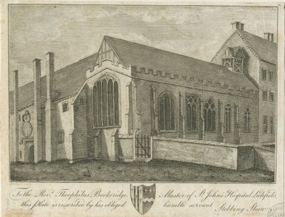Lichfield - Szent János Kórház és Kápolna: metszet, nd [1762-1798] (nyomtatás) alkotó: Stebbing Shaw