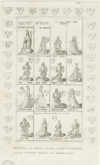 Lichfield-székesegyház – Effigies and Arms: metszet, nd [1762-1798] (nyomtatott) alkotó: Stebbing Shaw