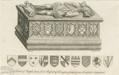 Lichfield katedrális – Lord Bassett sírja: metszet, és [c 1791] (nyomtatás) alkotó: Stebbing Shaw
