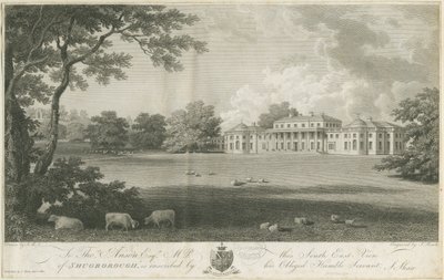 Shugborough Hall: metszet, nd [c 1802] (nyomtatás) alkotó: Stebbing Shaw