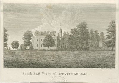 Statfold Hall: metszet, nd [1762-1798] (nyomtatás) alkotó: Stebbing Shaw