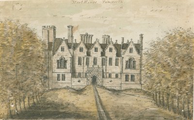 Tamworth – The Moat House: akvarell festmény, nd [1762-1802] alkotó: Stebbing Shaw