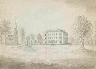 Thorpe Constantine templom és terem: ceruza- és mosórajz, nd [1762-1802] alkotó: Stebbing Shaw