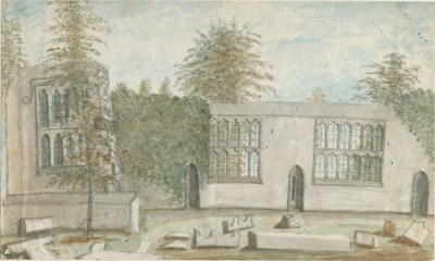 Tixall Hall: vízfestmény, nd [1762-1802] alkotó: Stebbing Shaw