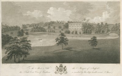 Trentham Hall: metszet, nd [c 1794] (nyomtatás) alkotó: Stebbing Shaw