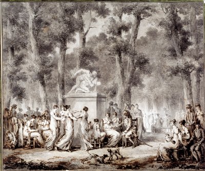 Kilátás a Tuileriák teraszára 1807-ben Világkijárat a parkba. Jean Pierre Norblin De La Gourdaine (1745-1830) rajza alkotó: Stefan Juliusz Norblin de la Gourdaine