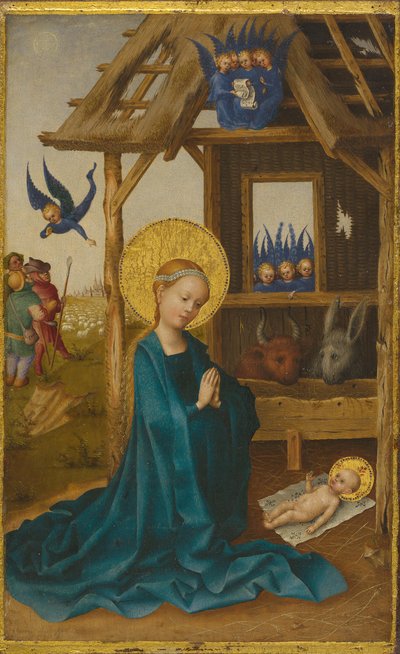 Geburt Christi (Rückseite: Kreuzigung Christi) alkotó: Stefan Lochner