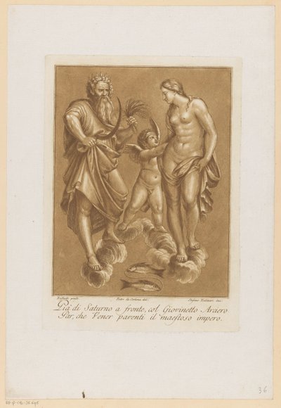 Szaturnusz, szerelmes Vénusz Plafondschilderingen van de Loggia di Galatea in de Villa Farnesina te Rome (sorozat címe) alkotó: Stefano Mulinari