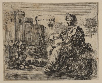Amphion, a Game of Mythologyból: Game of Mythology, 1644. alkotó: Stefano della Bella