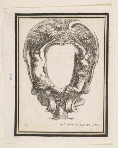Kartusz kacsával és nimfákkal, 1647. alkotó: Stefano della Bella