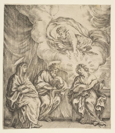 A gyermek Jézus a Szentírást magyarázza anyjának és Szent Józsefnek, kb. 1627. alkotó: Stefano della Bella