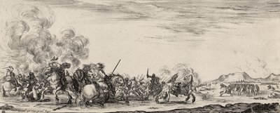 Choc de Cavalerie (rézkarc fektetett papírra) alkotó: Stefano della Bella