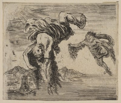 Daedalus és Icarus, a Game of Mythology Jeu de la Mythologie-ból, 1644. alkotó: Stefano della Bella