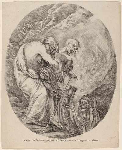 Halál egy öregemberrel, valószínűleg 1648. alkotó: Stefano della Bella