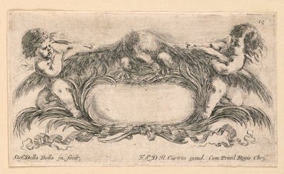 Escutcheon, No. 15 a "Különféle szeszélyek és mappák és dísztárgyak kilenc találmányának gyűjteménye"-ből alkotó: Stefano della Bella