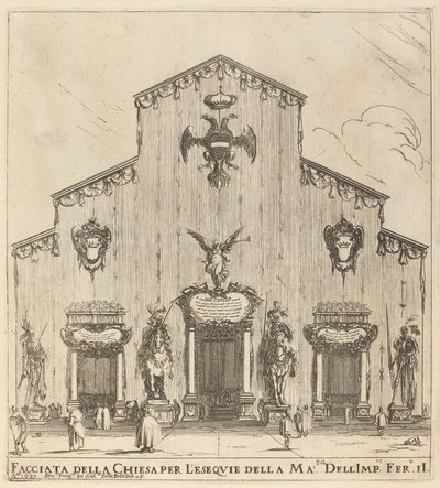 A firenzei San Lorenzo templom homlokzata, 1637. alkotó: Stefano della Bella