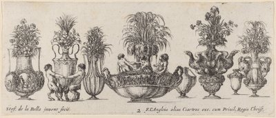 Fantasztikus vázák, valószínűleg 1646-ból. alkotó: Stefano della Bella