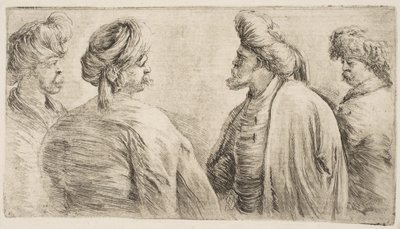 Négy török, félhosszú, kb. 1662. alkotó: Stefano della Bella
