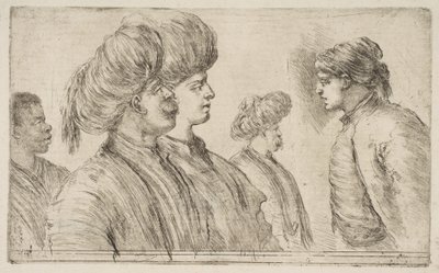 Négy török és egy fekete ember, kb. 1662. alkotó: Stefano della Bella