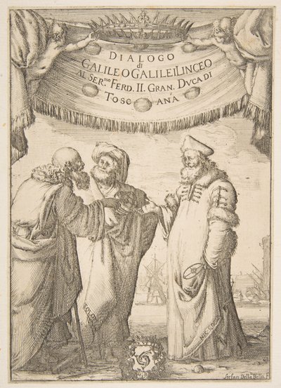Galileo Galilei dialógus frontképe, 1632. alkotó: Stefano della Bella