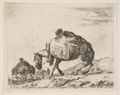 Elülső rész különféle állatok számára: Pack Horse, kb. 1641. alkotó: Stefano della Bella