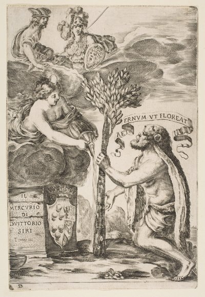 Az Il Mercurio előlapja, III: Herkules, ülteti klubját, 1652. alkotó: Stefano della Bella