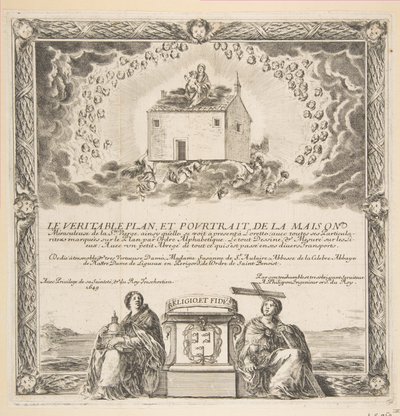 A The True Plan címlapja és a Ste. ház portréja. Szűz, 1649. alkotó: Stefano della Bella