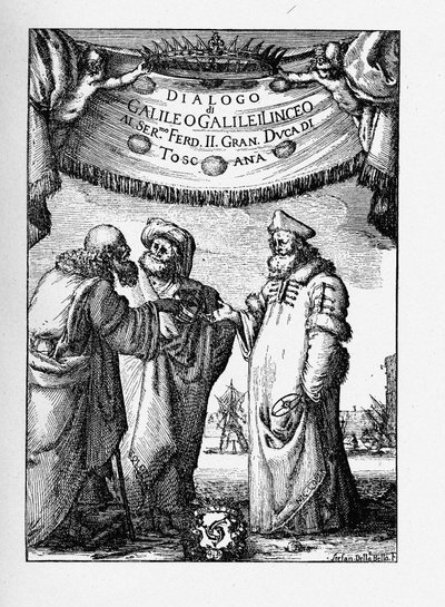 Galileo Galilei A két fő világrendszerről szóló párbeszéd frontképe, 1632 alkotó: Stefano della Bella