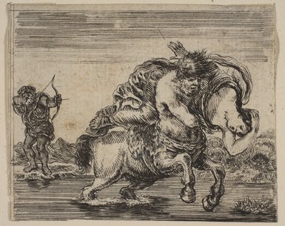 Herkules és Deianira, a Game of Mythology Jeu de la Mythologie-ból, 1644. alkotó: Stefano della Bella