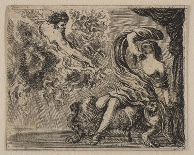 Jupiter és Semele, a Game of Mythology Jeu de la Mythologie-ból, 1644. alkotó: Stefano della Bella