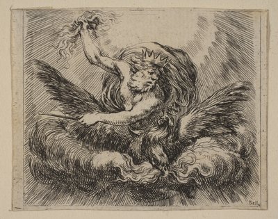 Jupiter, a Game of Mythologyból, a Game of Mythology, 1644-ből. alkotó: Stefano della Bella
