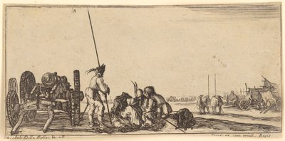 Ágyú és katonák alkotó: Stefano della Bella