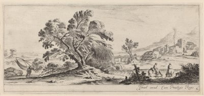 Táj hálóját cipelő halászsal, 1647-ben vagy előtte. alkotó: Stefano della Bella