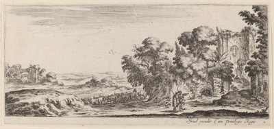 Táj romokkal, 1647-ben vagy előtte. alkotó: Stefano della Bella