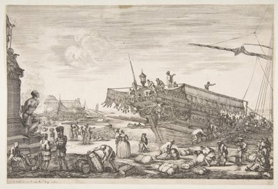 Konyha betöltése, Livorno kikötőjének kilátásaiból Vues du port de Livourne, 1654-55. alkotó: Stefano della Bella