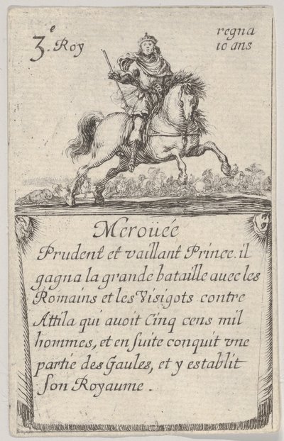 Meroüée Prudent et vaillant..., A francia királyok játéka Jeu des Rois de Fran..., 1644-ből. alkotó: Stefano della Bella