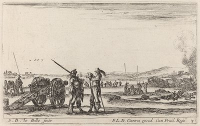 Tiszt, aki parancsot ad egy Sentinelnek, c. 1641. alkotó: Stefano della Bella
