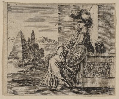 Pallas, a Mitológiai játékból, a Mitológia játékából, 1644. alkotó: Stefano della Bella