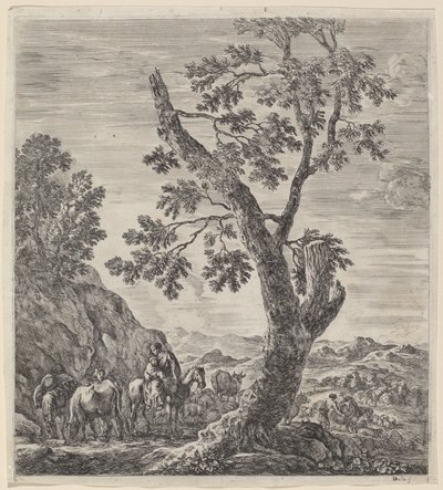 Parasztasszony lóháton, gyermekkel a karjában, 1656. alkotó: Stefano della Bella